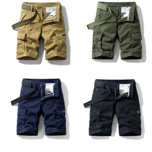 Pantalones Cortos Cargo Casuales de Color Sólido para <span class=keywords><strong>Hombre</strong></span>, Corte Clásico, Ajustados, de Algodón, en Oferta de Verano - Product Image 1