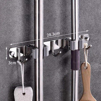 1 pièce, support de serpillière en acier inoxydable, organiseur pour outils utilitaires, rangement mural, porte-balai
