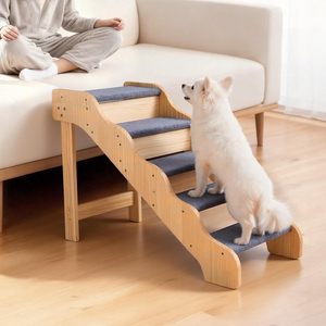 Wooden Pet Stairs For <b>Dogs</b> Solid Wood Non Slip Steps <b>Sofa</b> Accessory Small Breed Use - Product Image 1