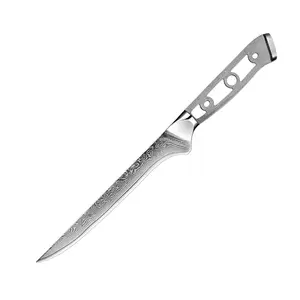 سكين مطبخ بدون تسريح بنمط التركيب الذاتي 67 طبقة من الفولاذ الدمشقي VG10 شفرات السكين المخصصة ذات نصل حادة مخصصة حسب الطلب أنواع سكاكين متعددة