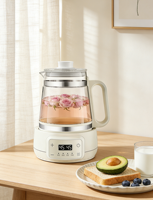 Pot électrique multifonctionnel de 1,5 L pour infuser du thé avec contrôle de température constant - Pot de conservation de la santé en verre