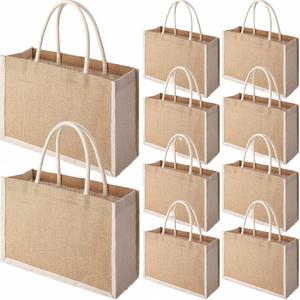 Petits sacs fourre-tout en jute en gros, sacs de bienvenue en toile de jute pour femmes, demoiselles d'honneur, mariage, enterrement de vie de jeune fille - Product Image 1