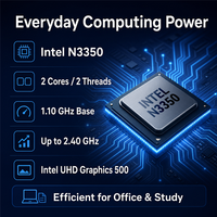 Ordinateur portable OEM 14 pouces avec processeur Intel N3350, disque dur SSD+HDD 128 Go, écran TN, 6 Go de mémoire vidéo pour l'éducation