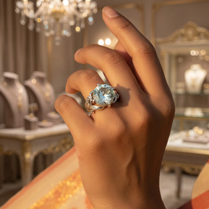 Anillo de plata con piedra transparente para mujer, joyería llamativa, regalo elegante - Product Image 4