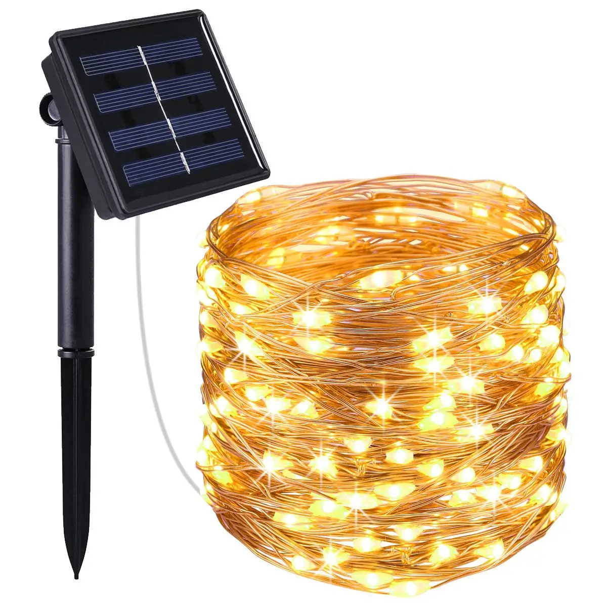 Corda led com 10m/100led, para festa de natal, para áreas externas, para festa de natal, 5m50led, 20m200led, para jardim, solar, à prova d' água