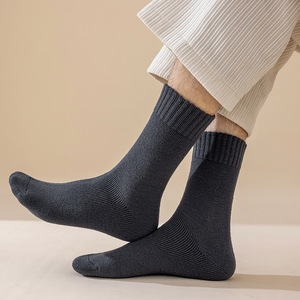 Người Đàn Ông Của Dày Ấm Len Vớ Thoáng Khí Nhiệt Crew Vớ Giản Dị Cho Mùa Đông Lạnh Tùy Chỉnh - Product Image 1