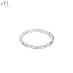 Proveedor de Hong Kong, Joyería Fina Eternity Personalizada Exclusiva al por Mayor, Anillo Apilable de Diamantes Naturales en Oro Blanco de 18K para Mujer - Product Image 3