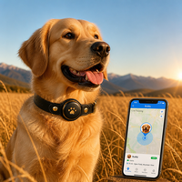 Collier de suivi GPS en cuir PU pour animaux de compagnie avec support AirTag, suivi en temps réel, étanche, localisateur pour chiens et chats, personnalisable pour usage quotidien, mondial