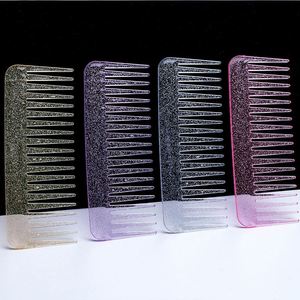 Peigne en plastique transparent coloré à paillettes, vente en gros d'usine, peigne de coiffure pour filles - Product Image 2