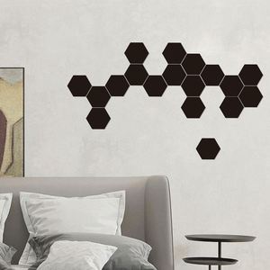 Autocollants muraux hexagonaux en acrylique en gros pour la décoration du salon, de la chambre et du bureau, miroirs réfléchissants - Product Image 6