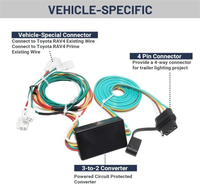 Faisceau de câblage de remorque à 4 broches pour 2019-2024 T-oyota RAV4 Plug-in Simple Custom 4Pole Flat Trailer Light Connector Hitch Wiring