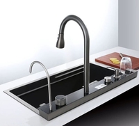 Évier de cuisine intelligent de cascade moderne Évier multifonctionnel de luxe en acier inoxydable OEM