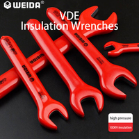 WEIDA VDE Bersertifikat Terisolasi 1000V IEC 60900 8mm Kunci Pas Listrik Profesional Ujung Terbuka WH72608 Alat Perbaikan