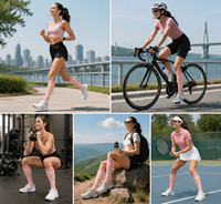 Chaussettes de compression mi-hautes unisexes à imprimé banane rose, pour le sport, la course à pied et le cyclisme, possibilité de personnaliser le logo OEM ODM