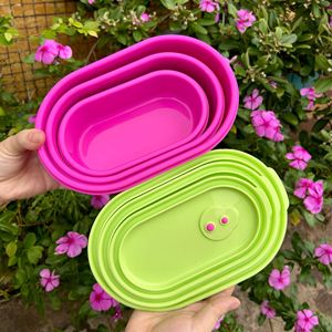 OEM ODM Food Grade Custom Print Logo Packing Convenient Proposal <b>Storage</b> Reusable Silicone Food <b>Container</b> for Children - Product Image 3