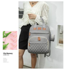 Zaino personalizzato impermeabile per mamma nuova borsa da letto Rollaway zaino per pannolini con custodia a <span class=keywords><strong>portafoglio</strong></span> per andare fuori borsa zaino per mamma portatile - Product Image 4