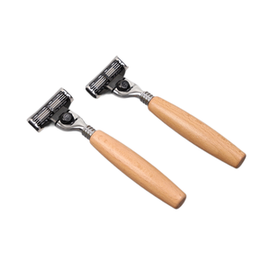 Rasoir de sécurité à manche en bois pour hommes, <span class=keywords><strong>Gillette</strong></span> <span class=keywords><strong>Mach</strong></span> <span class=keywords><strong>3</strong></span> pour système de rasoir à <span class=keywords><strong>3</strong></span> <span class=keywords><strong>lames</strong></span>, recharges de cartouches de <span class=keywords><strong>lames</strong></span> de rasoir - Product Image 4