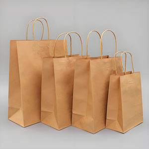 Bolsa de Papel Kraft Negra, Blanca y Marrón para Compras, Regalos, Comida para Llevar, Restaurante, con Impresión de Logotipo Personalizada - Product Image 1