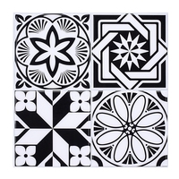 Papier peint mosaïque 3d auto-adhésif en mousse, noir et blanc, pour salle de bains, style marocain, nouveau, 2020