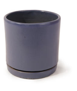 American Style Ceramic Flower Pot Planter <b>Set</b> Glossy Navy Blue Cylindrical Design Eco-Friendly Drainage Hole Indoor Outdoor - Product Image 5