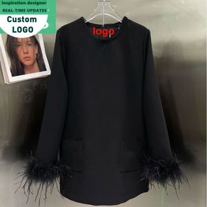 Uzun Kollu, Mini Boy, Siyah, Bol Kesim, Abiye Elbise - Product Image 1