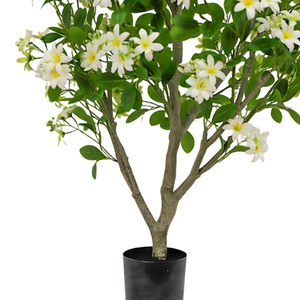 Jazmín Artificial de Alta Calidad con Flores Blancas de Plástico, Hojas Artificiales Realistas, 120 cm de Altura, para Interiores/Exteriores - Product Image 5