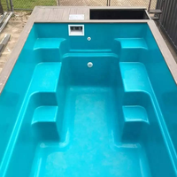 Piscine rectangulaire préfabriquée de luxe à 4 chambres, en acier et verre trempé, avec installation facile