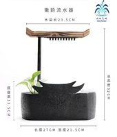Fuente de Agua de Cerámica de Estilo Chino, Bomba de Circulación para Mascotas de Té, Adorno de Escritorio con Feng Shui de la Suerte
