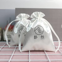 Sacs de Rangement en Satin Doux de Haute Qualité, Pochette Anti-Poussière en Soie pour Bijoux, Sacs à Cordon en Satin pour Cheveux avec Logo Imprimé pour Vêtements