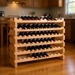 Portabottiglie in Legno Massiccio, Capacità 30-39 Bottiglie, Design Moderno e Durevole, Arredamento per la Casa - Product Image 2
