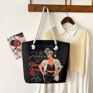 Bolsa de Lona Grande con Diseño Opcional, Bolsa de Compras para Estudiantes con Patrón a Cuadros Simple, Bolsa de Hombro - Product Image 3