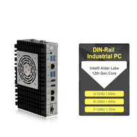 Ordinateur industriel sans ventilateur DIN RAIL avec processeur I3 I5 I7 de 12e génération, 8 Go de RAM, 128 Go de SSD, mini-ordinateur industriel