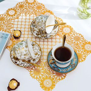 Moderno stile Vintage europeo in ceramica osso caffè e tazza da tè con piattino per uso domestico e regalo - Product Image 1