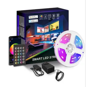 2023 nouveau modèle Alexa Google Tuya 5050 12V Flexible rvb TV rétro-éclairage kit Smart WIFI led bande lumineuse