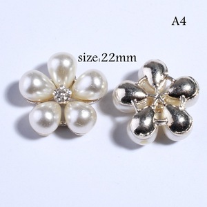 Hot Pearl Flower Disc Drill Hebilla Delicado Rhine-diamante Aleación Manual DIY Accesorios para el cabello Materiales Botón - Product Image 6