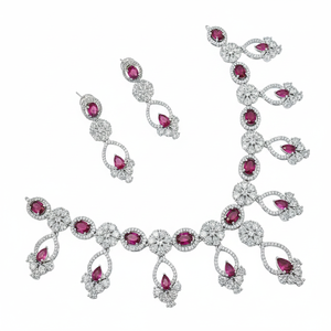 Ensemble de colliers de diamants de créateur élégant américain Bijoux fins de luxe pour mariage et fête - Product Image 2