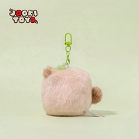 Gantungan Kunci Boneka Kapibara Kucing Lucu, Mainan Boneka Lembut, Gantungan Tas Mini Boneka Plush dengan Bunga