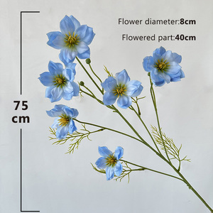 Fleur artificielle en spray <span class=keywords><strong>Cosmos</strong></span> en polyester vert thé, 75 cm, conçue sur mesure, populaire pour la remise des diplômes, Halloween, la fête des mères - Product Image 2
