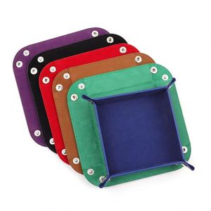 Bandeja Plegable Cuadrada de Cuero PU Personalizada con Logotipo para Almacenamiento de Dados de Juego D&D al por Mayor - Product Image 1