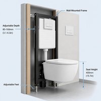 Citerne de toilette murale dissimulée KIDOIR, double chasse intégrée 3/6L, économie d'eau, avec cadre en acier, certifiée WaterMark WELS CE