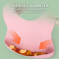 Bavoirs pour bébé unisexes réglables en silicone de qualité alimentaire sans BPA, imperméables, avec logo personnalisé et motif