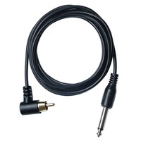 Câble audio personnalisé 6,35 mm vers RCA avec connecteur plaqué or pour alimentation de machine à tatouer, cordon de 2 m avec gaine en PVC