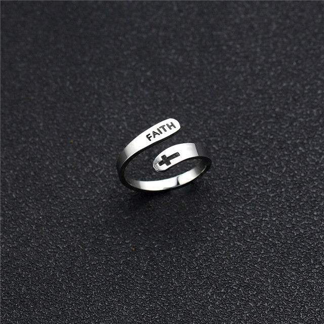 INS Hotsale Non-faded Stainless Steel Bible Christian Rings Child of God Engraved Faith Ring