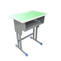 Ensemble de bureau et chaise d'école écologiques et durables, réglables en hauteur, en bois vert, pour chambre et salon