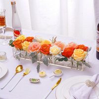 Support à fleurs rectangulaire transparent en acrylique, personnalisé, pour mariage, fête, bar, restaurant, 12/16/18/24 trous, vente en gros d'usine