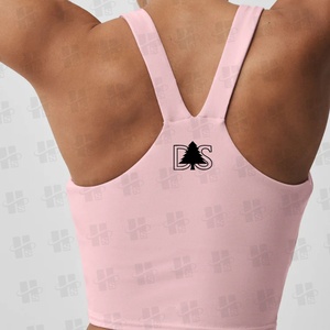 Maßgeschneidertes Polyester-Spandex Racerback Tanktop Vielseitiges Figurbetontes GYM Yoga Training Lauf V-Ausschnitt Sublimations-Tanktop für Damen - Product Image 2