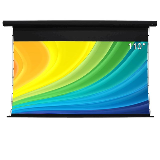 110 Inch 4K 3D Daylight Room Black Diamond Motorized Tension Projector Screen ALR Projection Screen for Long Throw Projector