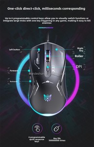 Ratón para Juegos <span class=keywords><strong>ONIKUMA</strong></span> CW917, Cableado, Modo Dual, Interfaz USB, Seguimiento Óptico, DPI Ajustable, Efecto de Luz de 7 Colores, en Stock - Product Image 4