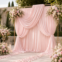 Tissu de rideau de fond uni en soie glacée extensible pour drapage de plafond de mariage, idéal pour la décoration de fêtes, de scènes et d'événements
