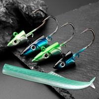 JOHNCOO – tête de gabarit de pêche au méné noir, leurre souple, Swimbait artificiel facile à briller pour matériel de pêche au bar, 115mm/9g